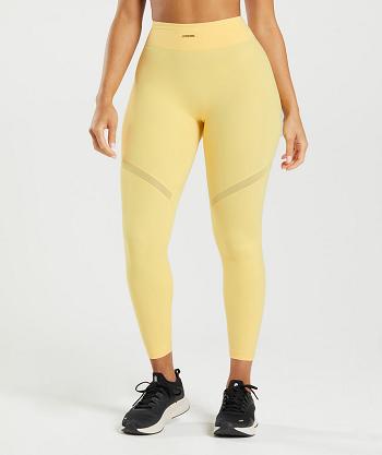 Gymshark Whitney Mesh Ženske Tajice Žute | HR 3989BEX